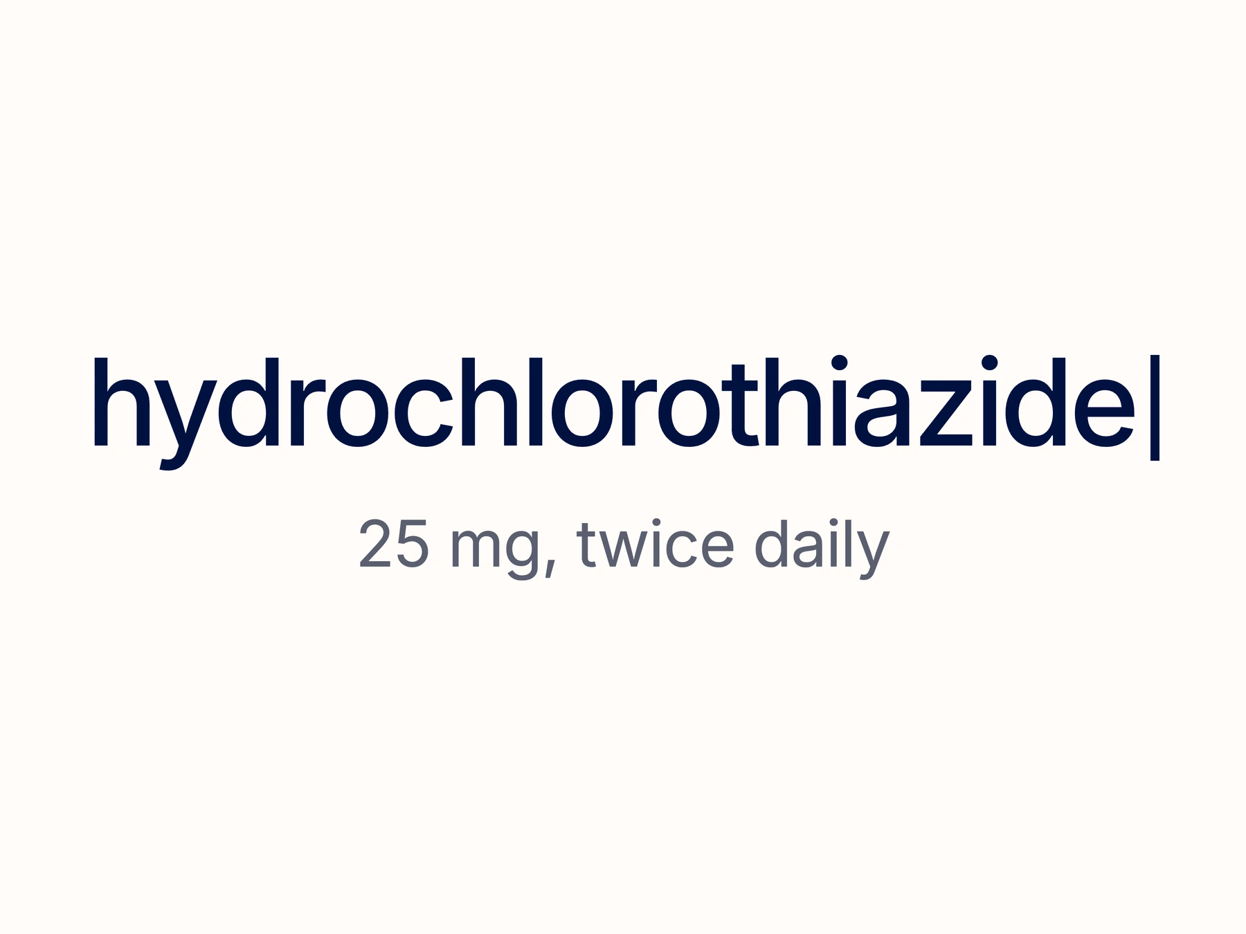Example of transcribed medication terminology