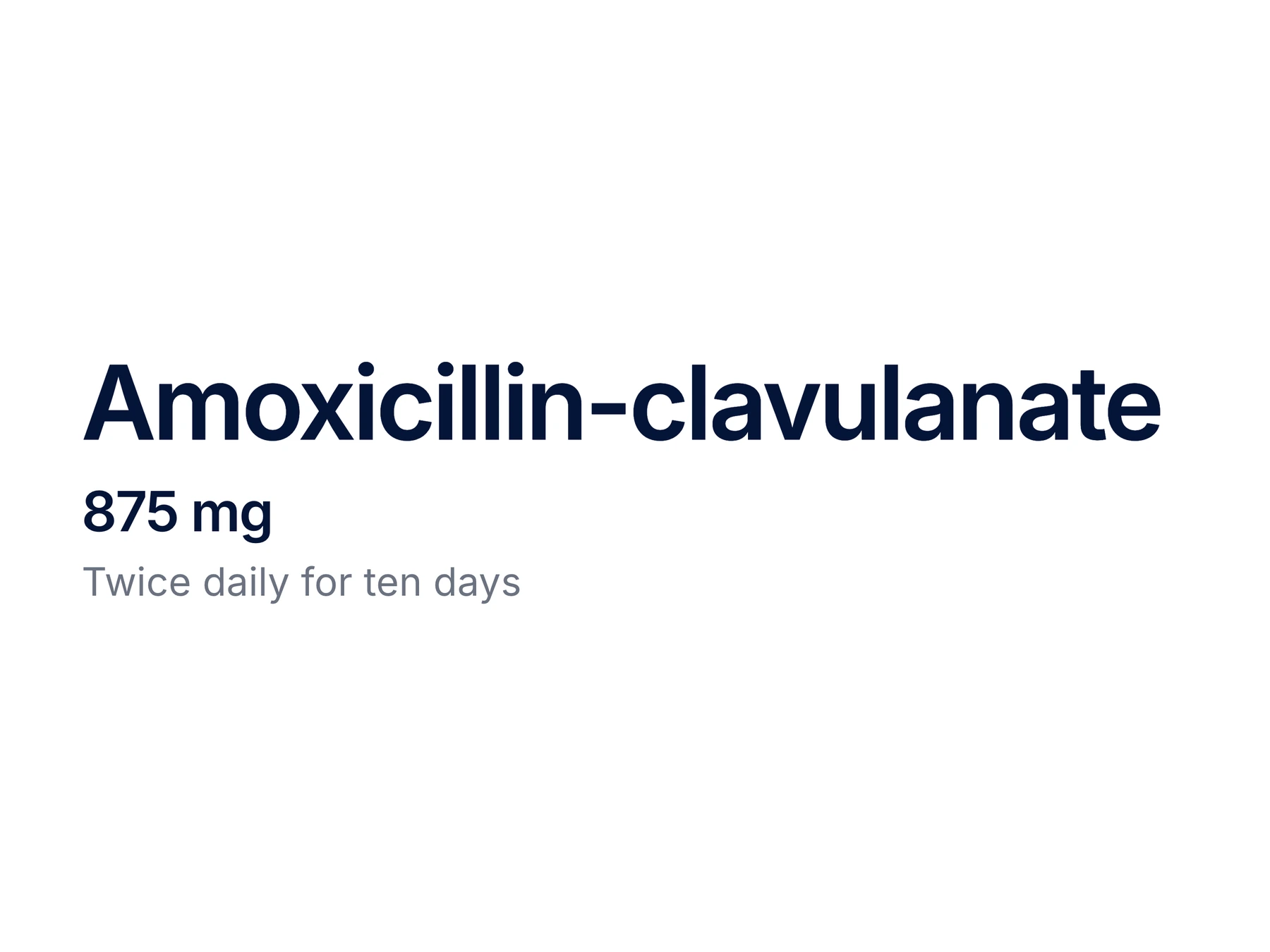 Example of a medication entry to review