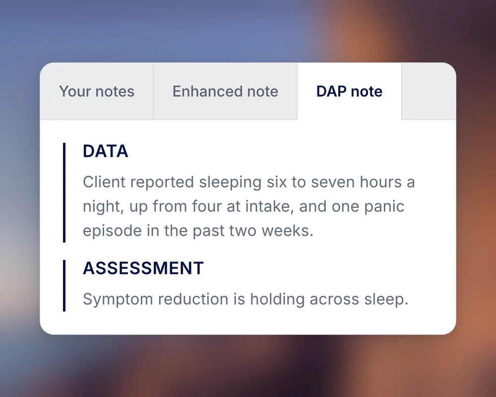 Generated DAP note available for review